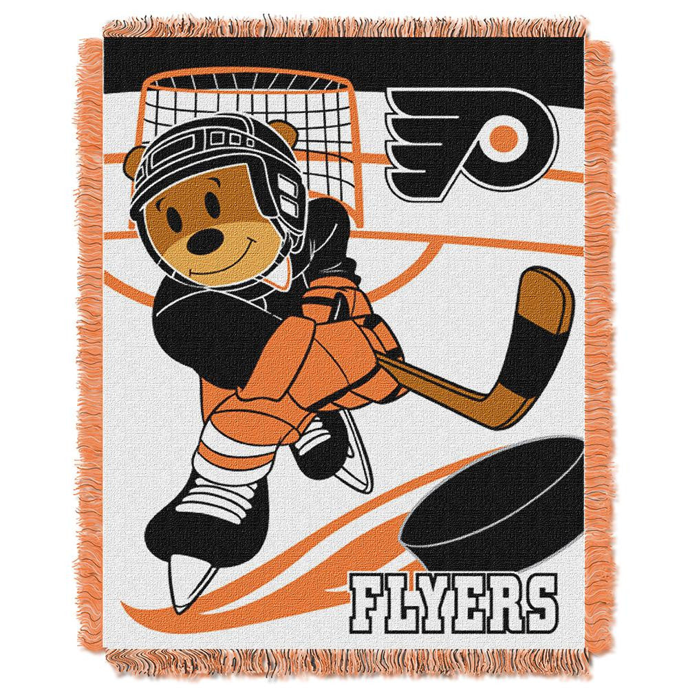 Philadelphia Flyers NHL Triple Woven Jacquard Throw (Score Baby Series) (36x48)