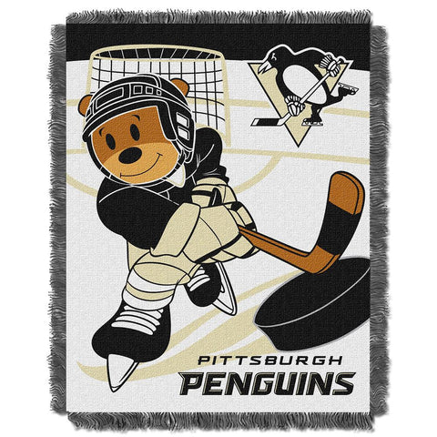 Pittsburgh Penguins NHL Triple Woven Jacquard Throw (Score Baby Series) (36x48)