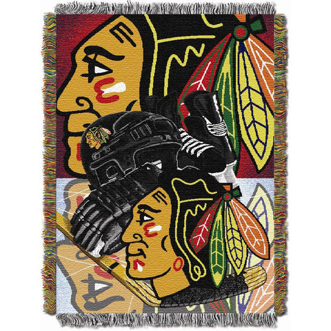 Chicago Blackhawks NHL Woven Tapestry Throw (Home Ice Advantage) (48x60)