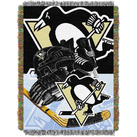Pittsburgh Penguins NHL Woven Tapestry Throw Blanket (Home Ice Advantage) (48x60)
