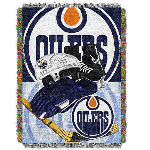 Edmonton Oilers Nhl Woven Tapestry Throw (home Ice Advantage) (48"x60")