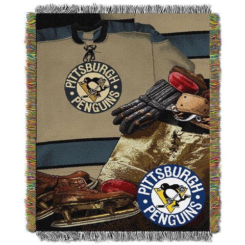 Pittsburgh Penguins NHL Woven Tapestry Throw (Vintage Series) (48x60)