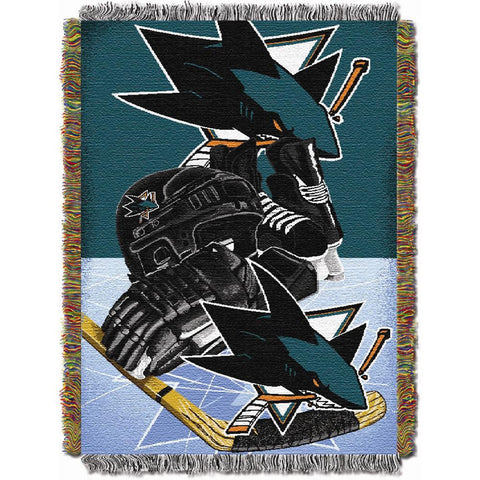 San Jose Sharks NHL Woven Tapestry Throw (Home Ice Advantage) (48x60)