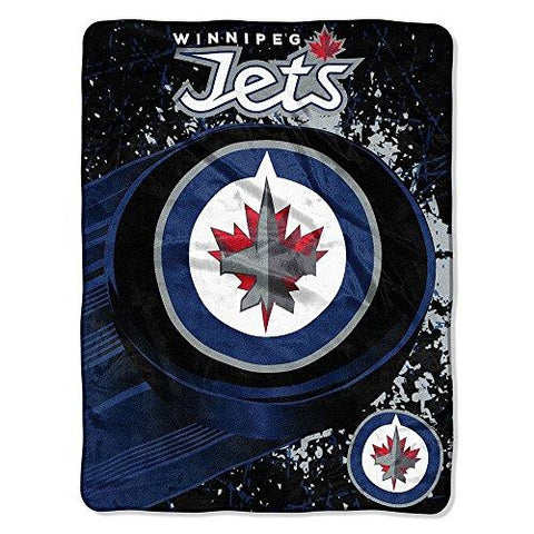 Winnipeg Jets Nhl Micro Raschel Blanket (ice Dash Series) (46in X 60in)