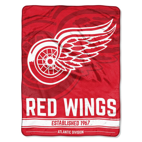 Detroit Red Wings Nhl Micro Raschel Blanket (ice Dash Series) (46in X 60in)