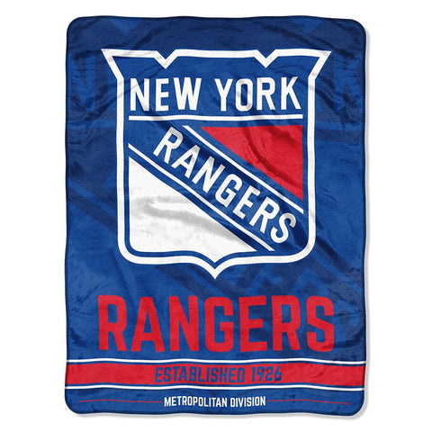 New York Rangers Nhl Micro Raschel Blanket (ice Dash Series) (46in X 60in)