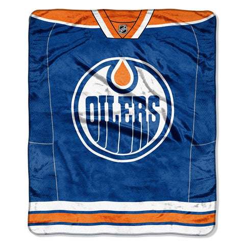 Edmonton Oilers NHL Royal Plush Raschel Blanket (Jersey Series) (50in x 60in)