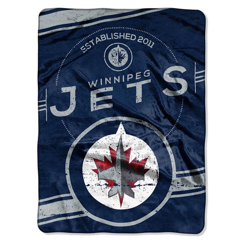 Winnipeg jets NHL Royal Plush Raschel Blanket (Stamp Series) (60x80)