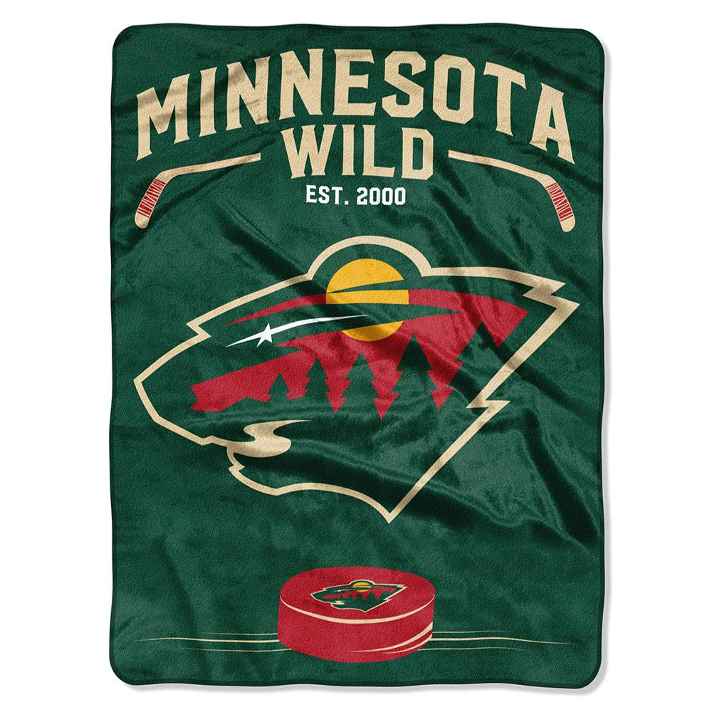 Minnesota Wild Nhl Royal Plush Raschel Blanket (inspired Series) (60x80)