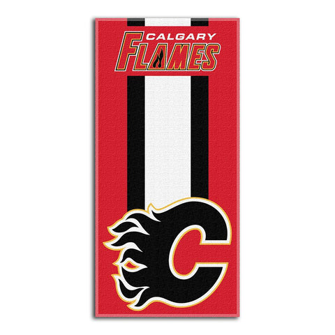 Calgary Flames Nhl Zone Read Cotton Beach Towel (30in X 60in)