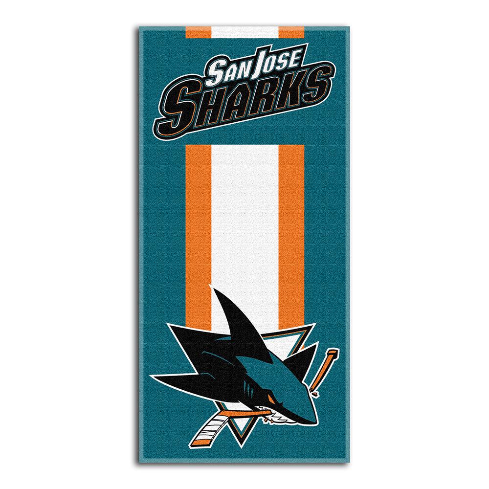 San Jose Sharks Nhl Zone Read Cotton Beach Towel (30in X 60in)