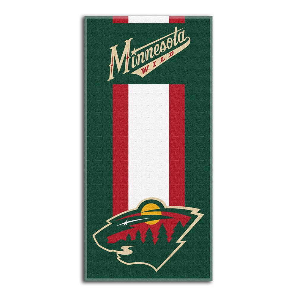 Minnesota Wild Nhl Zone Read Cotton Beach Towel (30in X 60in)