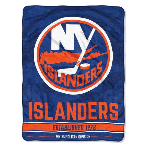 New York Islanders Nhl Micro Raschel Blanket (breakaway Series) (48"x60")