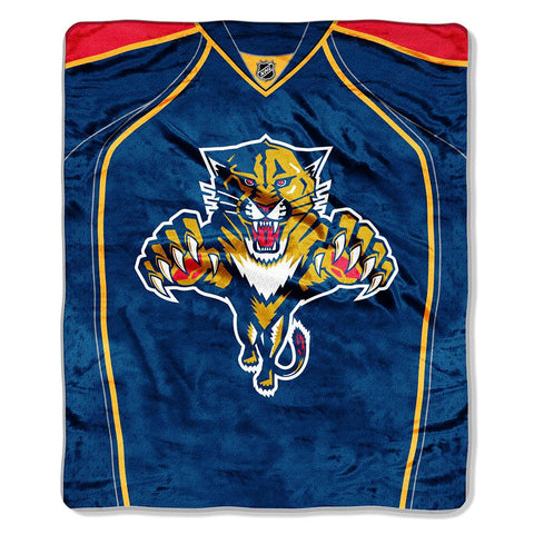 Florida Panthers Nhl Royal Plush Raschel Blanket (jersey Series) (50"x60")