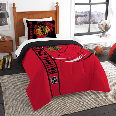 Chicago Blackhawks NHL Twin Comforter Set (Soft & Cozy) (64 x 86)