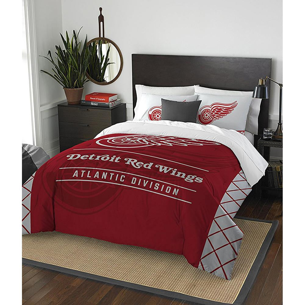 Detroit Red Wings Nhl Full Comforter Set (draft Series) (86" X 86")