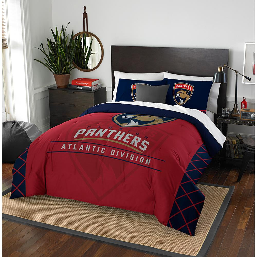 Florida Panthers Nhl Full Comforter Set (draft Series) (86" X 86")