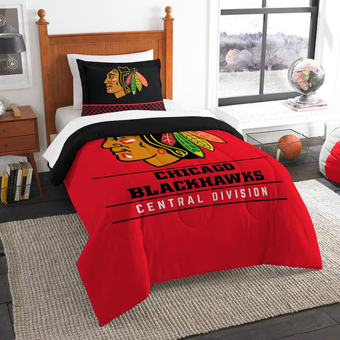 Chicago Blackhawks Nhl Twin Comforter Set (draft Series) (64" X 86")