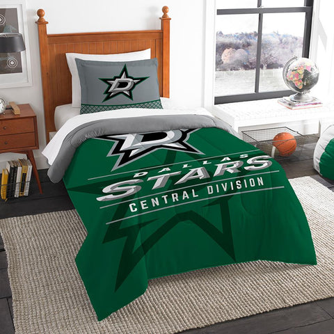 Dallas Stars Nhl Twin Comforter Set (draft Series) (64" X 86")