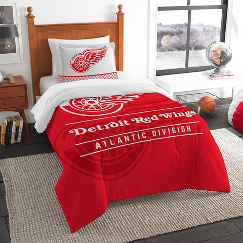 Detroit Red Wings Nhl Twin Comforter Set (draft Series) (64" X 86")