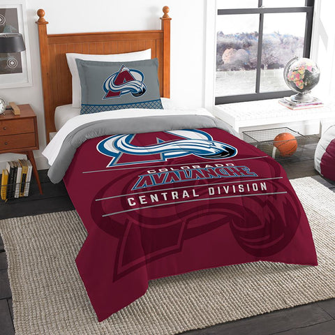 Colorado Avalanche Nhl Twin Comforter Set (draft Series) (64" X 86")