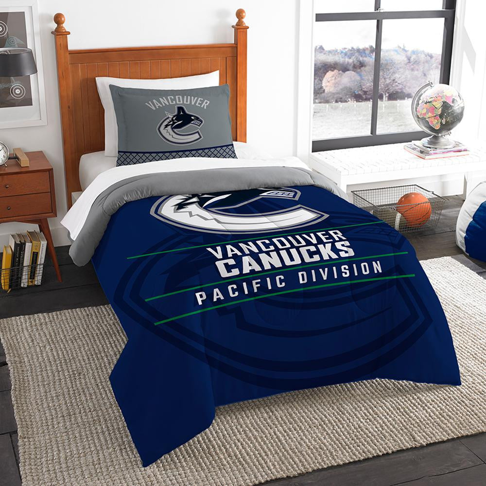 Vancouver Canucks Nhl Twin Comforter Set (draft Series) (64" X 86")