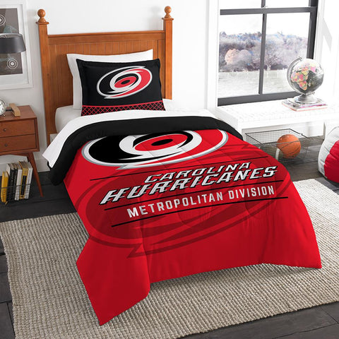 Carolina Hurricanes Nhl Twin Comforter Set (draft Series) (64" X 86")