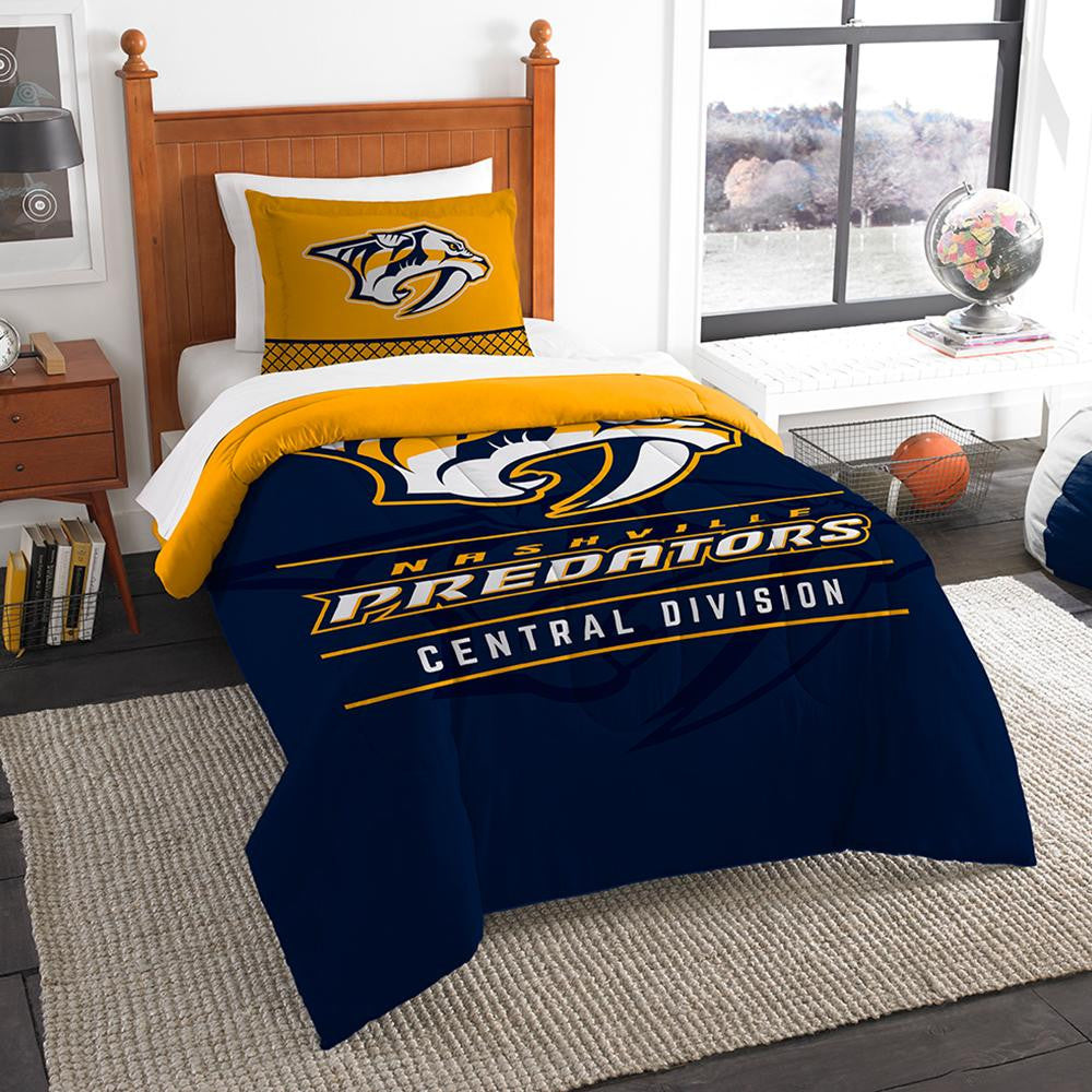 Nashville Predators Nhl Twin Comforter Set (draft Series) (64" X 86")