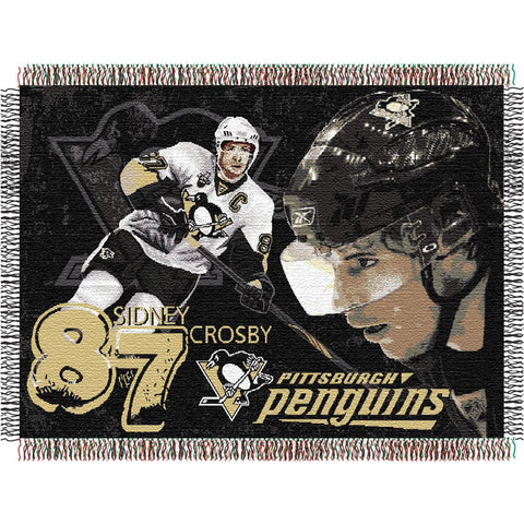 Sidney Crosby #87 Pittsburgh Penguins NHL Woven Tapestry Throw (48x60)