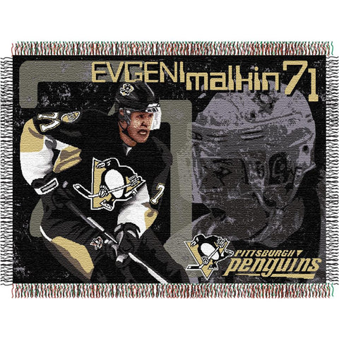 Evgeni Malkin #71Pittsburgh Penguins NHL Woven Tapestry Throw (48x60)