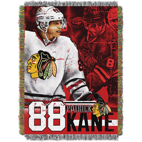 Patrick Kane #88 Chicago Blackhawks NHL Woven Tapestry Throw (48x60)