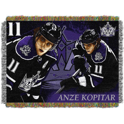 Anze Kopitar - Los Angeles Kings NHL Woven Tapestry Throw (48x60)