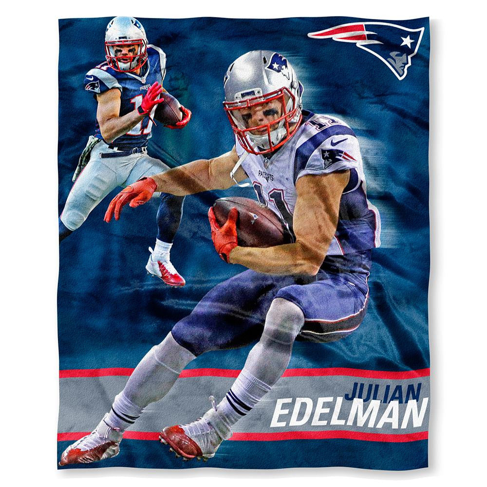 New England Patriots Nfl Julian Edelman Silk Touch Throw (50in X 60in)