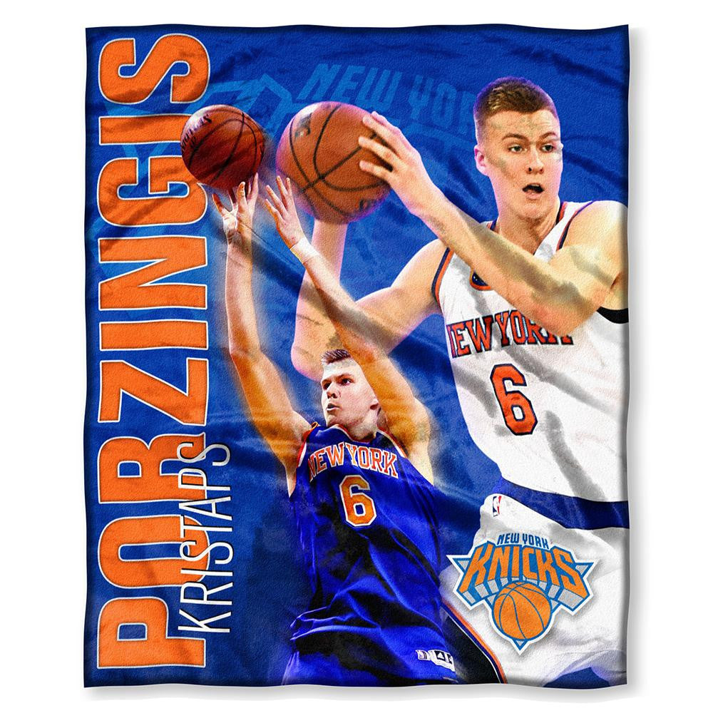New York Knicks Nba Kristaps Porzingis Silk Touch Throw (50in X 60in)
