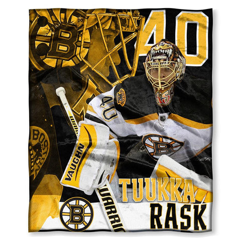 Boston Bruins Nhl Tuuka Rask Silk Touch Throw (50in X 60in)