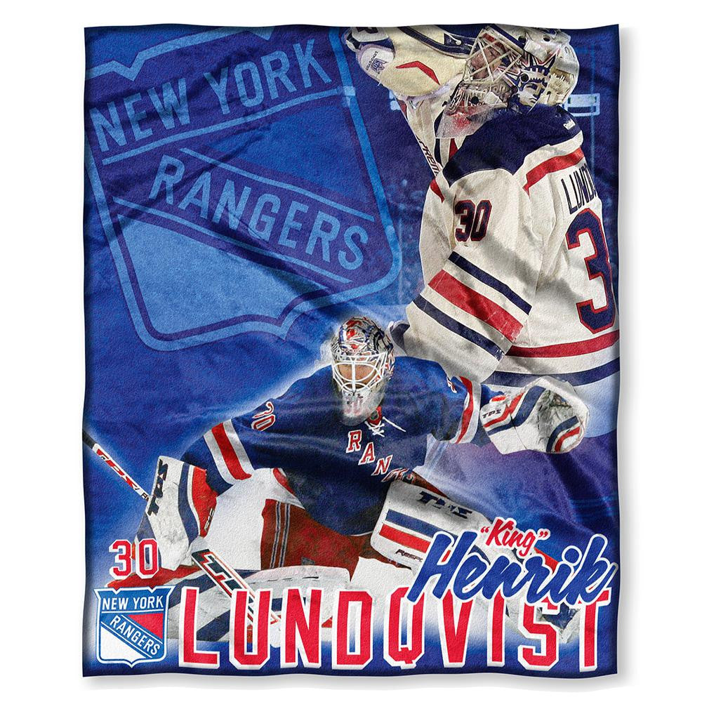 New York Rangers Nhl Hendrick Lundqvist Silk Touch Throw (50in X 60in)