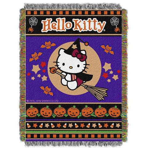 Hello Kitty "witchy Kitty"  Woven Tapestry Throw (48inx60in)