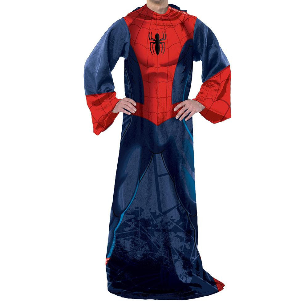 Spider-man - Spider Up  Adult Uniform Comfy Throw Blanket W- Sleeves