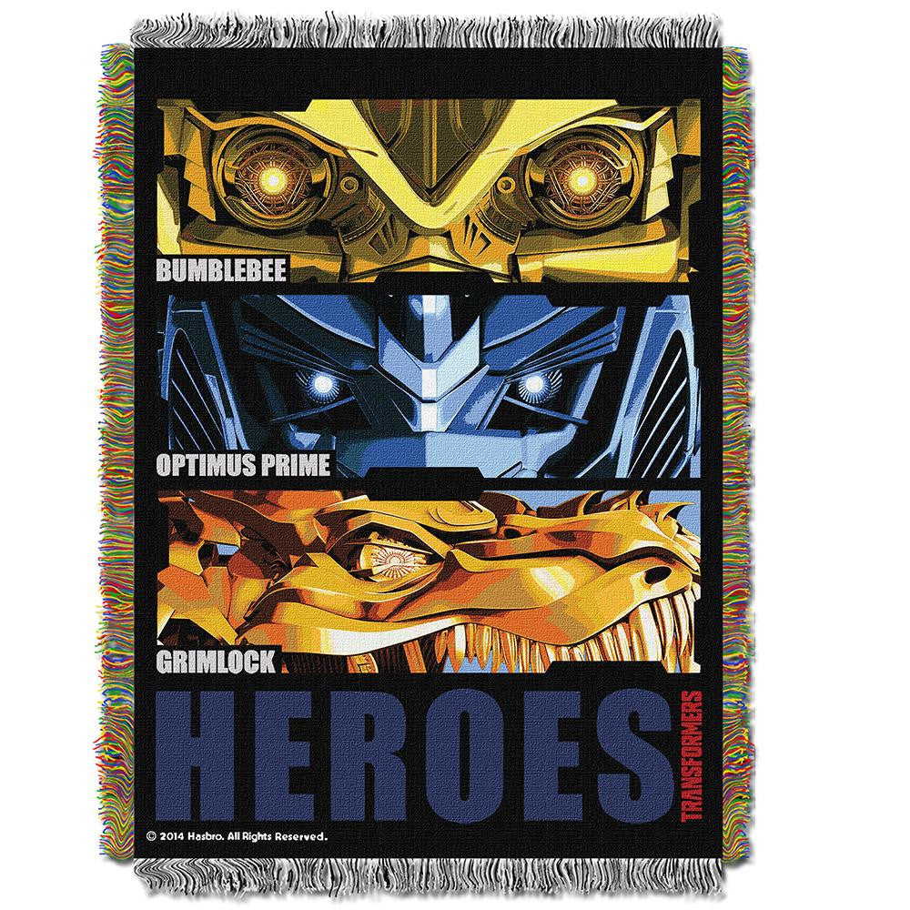 Transformers "four Hero Slash" Triple Woven Jacquard Throw (48"x60")