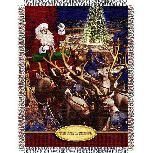 Polar Express - Santa Flight Triple Woven Jacquard Throw (48"x60")