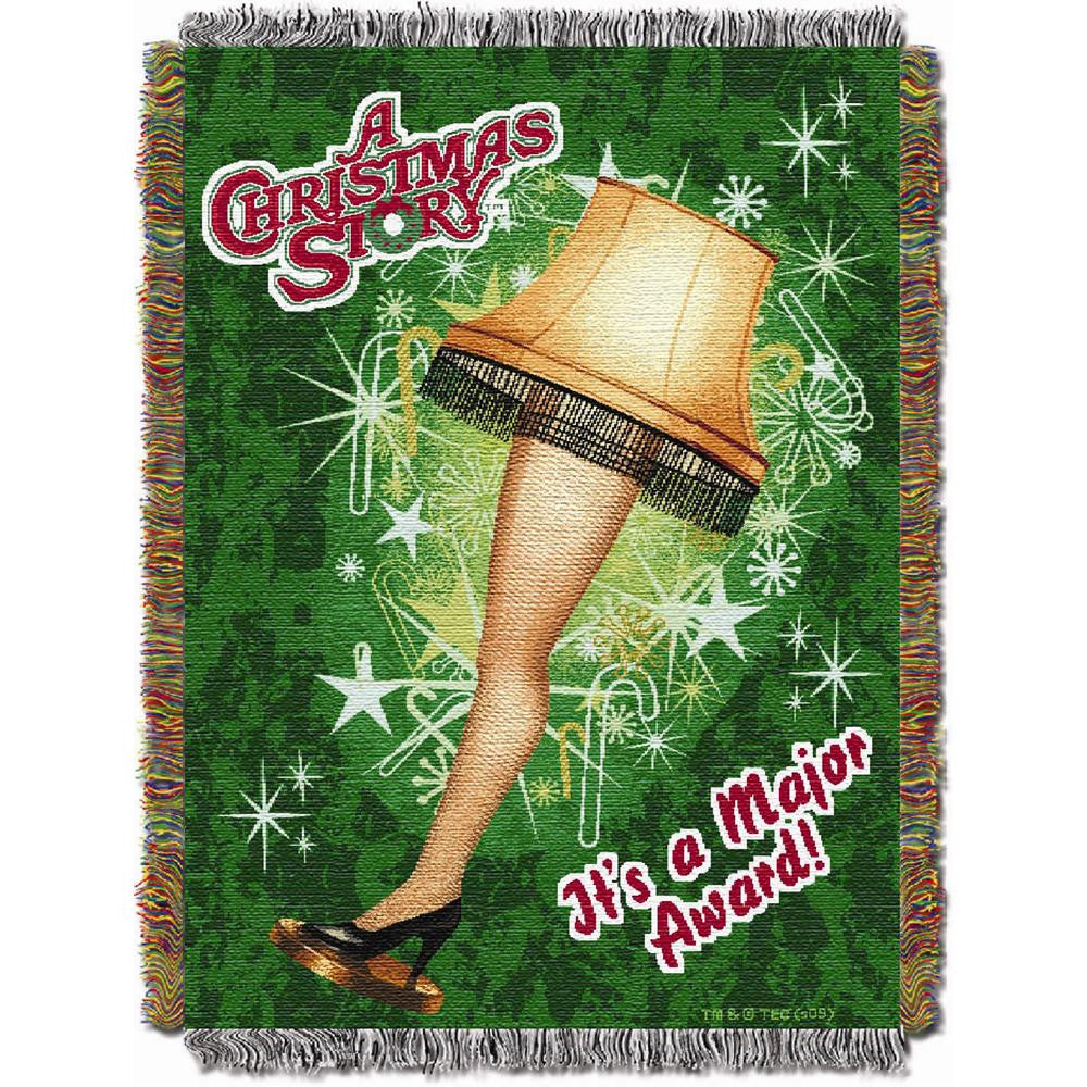 Xmas Store Holiday Leg Lamp Triple Woven Jacquard Throw (48"x60")