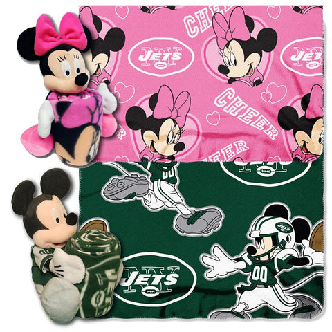 New York Jets NFL Mickey and Minnie Mouse Throw Combo