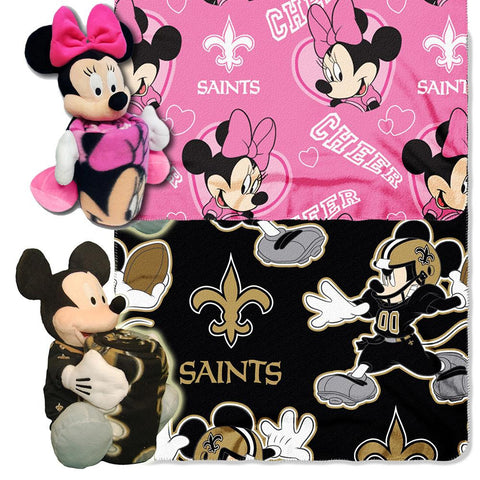 New Orleans Saints NFL Mickey and Minnie Mouse Throw Combo