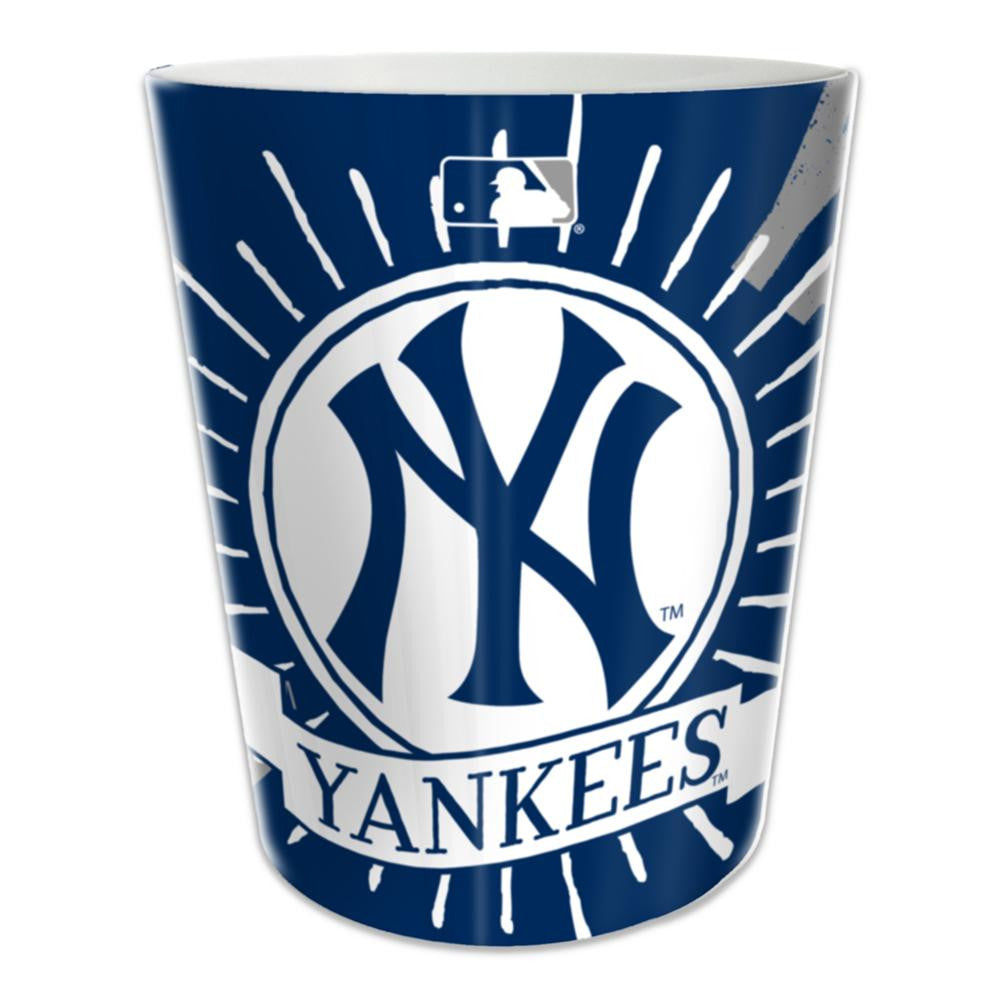 New York Yankees Mlb 10" Bath Waste Basket (ink Burst Series)