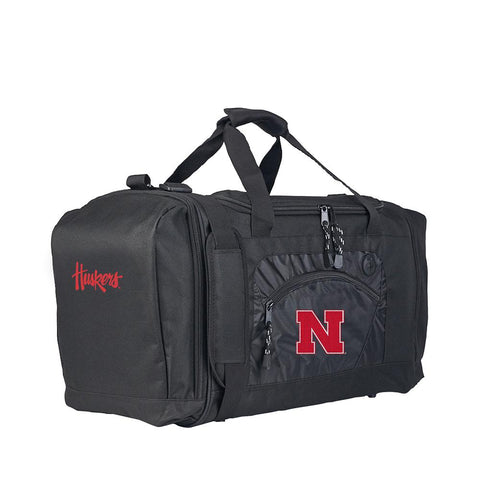 Nebraska Cornhuskers Ncaa Roadblock Duffel Bag (black-black)