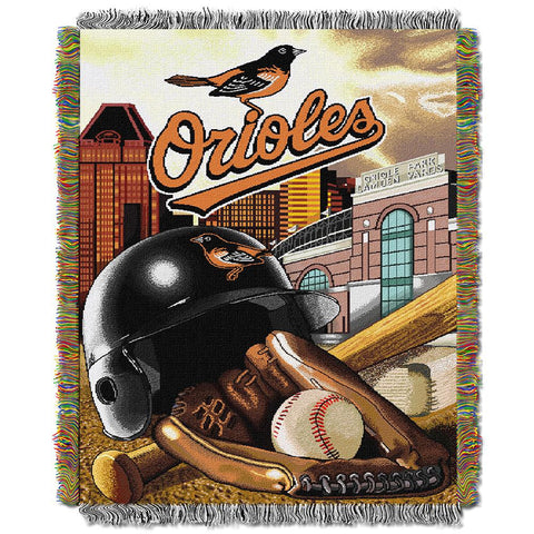 Baltimore Orioles MLB Woven Tapestry Throw (Home Field Advantage) (48x60)