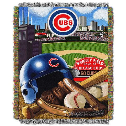 Chicago Cubs MLB Woven Tapestry Throw (Home Field Advantage) (48x60)