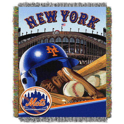 New York Mets MLB Woven Tapestry Throw (Home Field Advantage) (48x60)