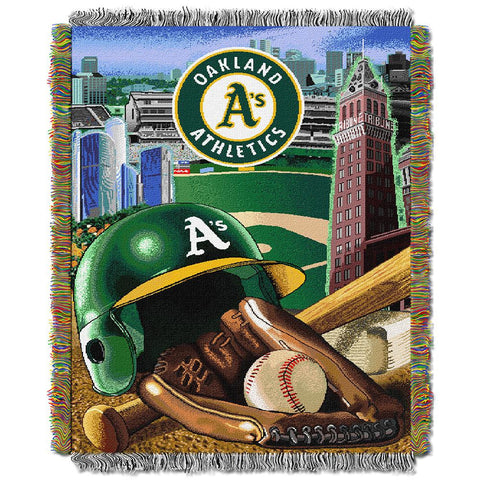 Oakland Athletics MLB Woven Tapestry Throw (Home Field Advantage) (48x60)