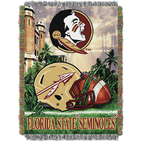 Florida State Seminoles Ncaa Woven Tapestry Throw (home Field Advantage) (48"x60")